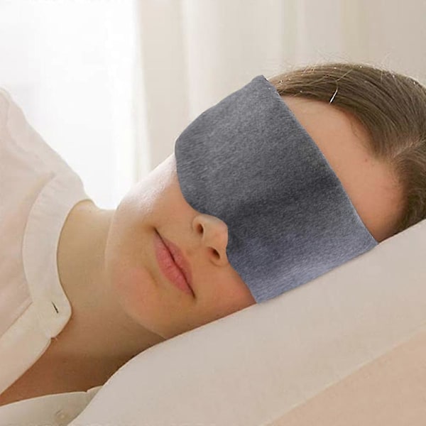 Sovmask i bomull för män och kvinnor, handgjord ögonmask för sömn, ljusblockerande / andningsbar / bekväm ögonbindel, ögonskugga för flygplan Hemp gray