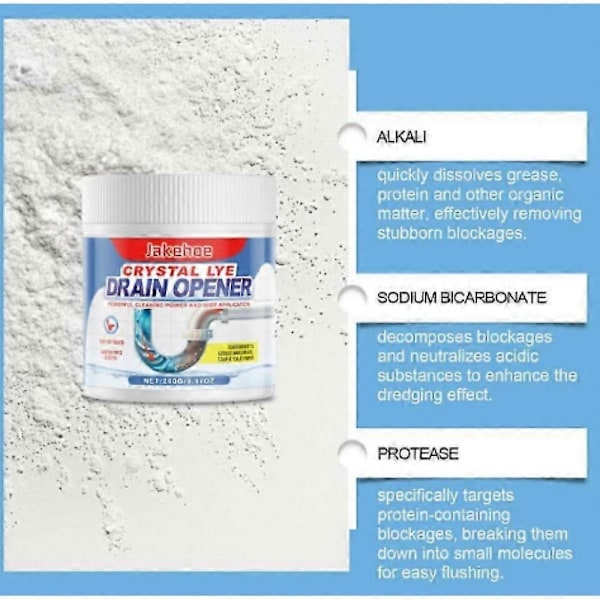 Kristaller Lut Avloppsöppnare Portabelt Köksavlopp Deodorant för Badrum 3pcs