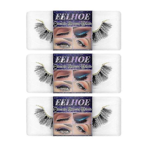 Ögonfransar Eyeliner Självhäftande Lösögonfransar Mjuka Naturliga Lockiga Tjocka Lösögonfransar Eyeliner