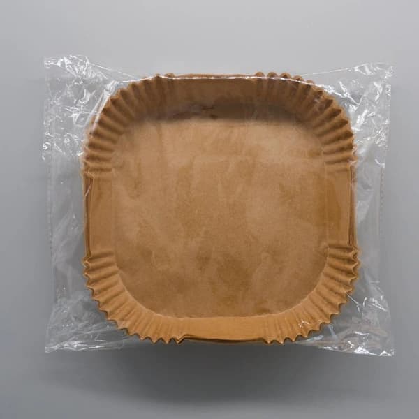 Firkantet 100-pakning Airfryer-papir til Airfryer 20 x 20 cm Brun