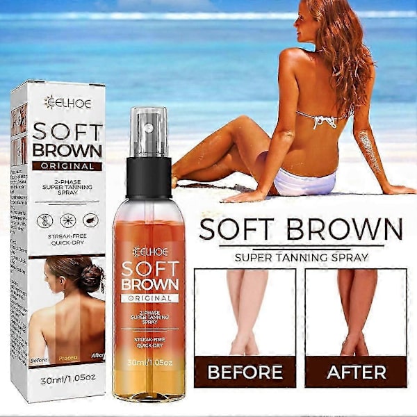 2 stk. Bruningsspray til kroppen Sommer Strand Solsenge Selvbruner Spray Mænd Kvinder Fugtighedscreme Blød Brun Bærbar Bronzer Bruningsprodukt