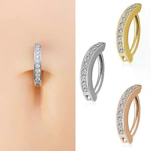 3-pak mikro-sæt zircon navlepiercinger i rustfrit stål, 1,6*10 mm stav