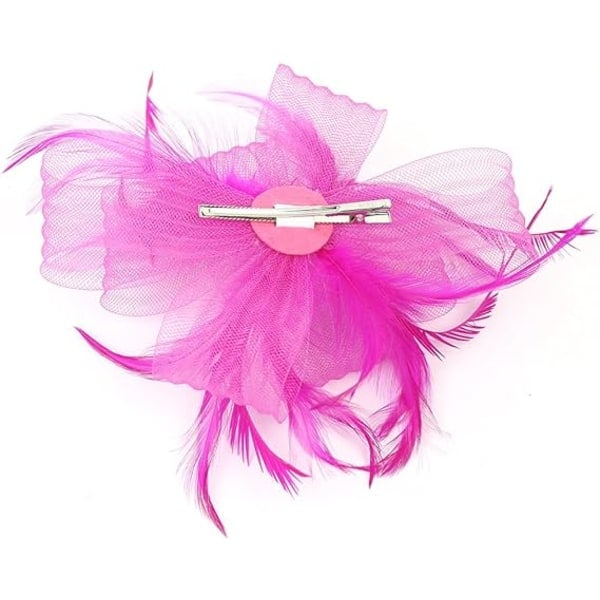 Dam Fascinator Hatt Blomma Fascinator Bröllop Fascinator Pannband Fjäder Bröllopshåraccessoar Huvudbonad Hatt Bowler Mini Top Hat Hårspännen ( GS
