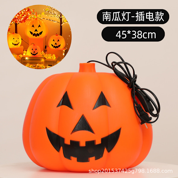 Pumpalykta Halloween Dekorativa Tillbehör Extra Stor Pumpalykta Röststyrning Luminous Plast Pumpa Scen Layout Rekvisita 13Cm Pumpkin Light Sound