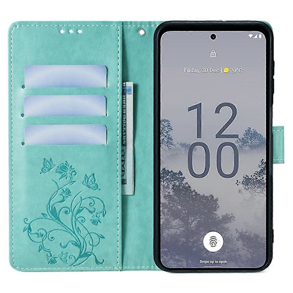 Nokia X30 5G Skal med Handrem Plånboksfodral Flip PU Läder Fjäril Blomma Mobilskal Multicolor GS Multicolor Style D
