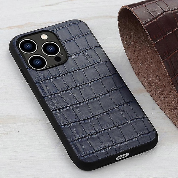 iPhone 14 Pro Skal med Krokodiltextur Blue