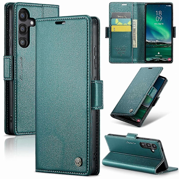 Mobilfodral för Samsung Galaxy S24 FE CASEME 023-serien RFID-blockerande glänsande stativ GS