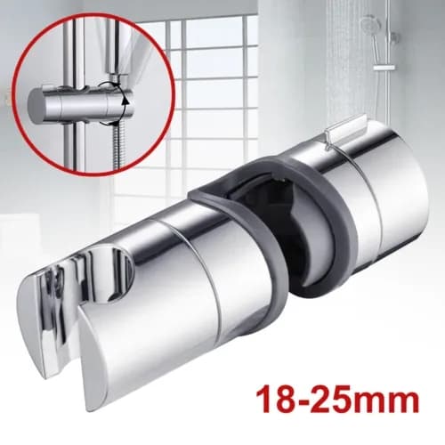 Hånddusjholder for dusjstang, passer diameter 18–25 mm, sølvfarget ABS