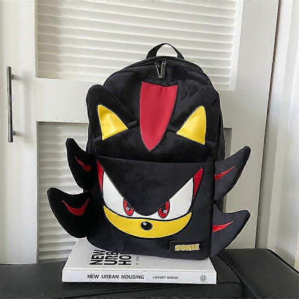 Sonic Rygsæk Shadow The Hedgehog 3D Plys Rygsæk Børne Studenter Taske
