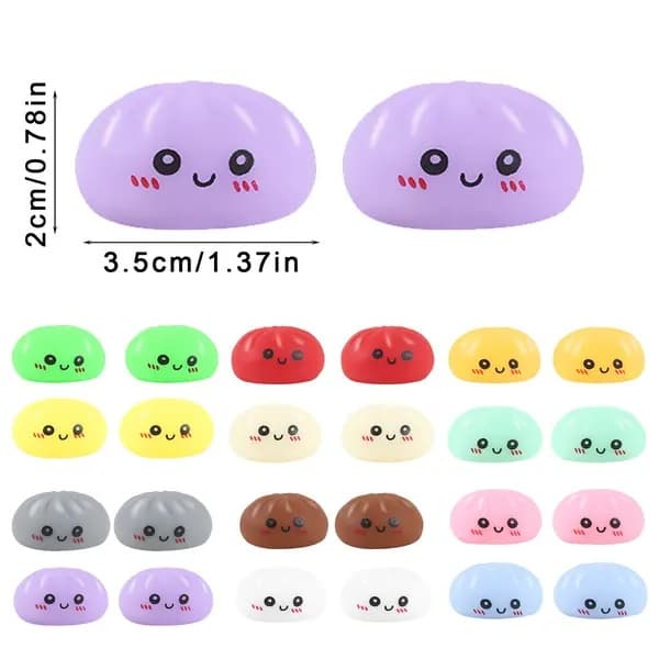 Dumpling Squishy, 2026 Mystery Dumpling Squishies Nedtællingskalender, 24 stk. tilfældige overraskelses-dumpling-squishies, stresslindrende sensorisk A