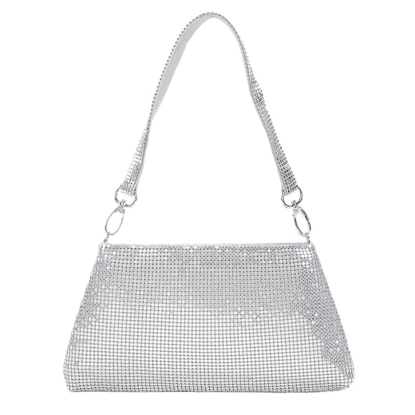 Clutch Väska Universal Kväll Party För Kvinnor Bröllop Bling Paljetter Lättvikt GS Silver