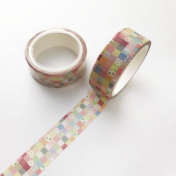 Färgglad Washi Tejp Multifunktionell Självhäftande Dekoration DIY Scrapbooking Washi Tejp Color Puzzles