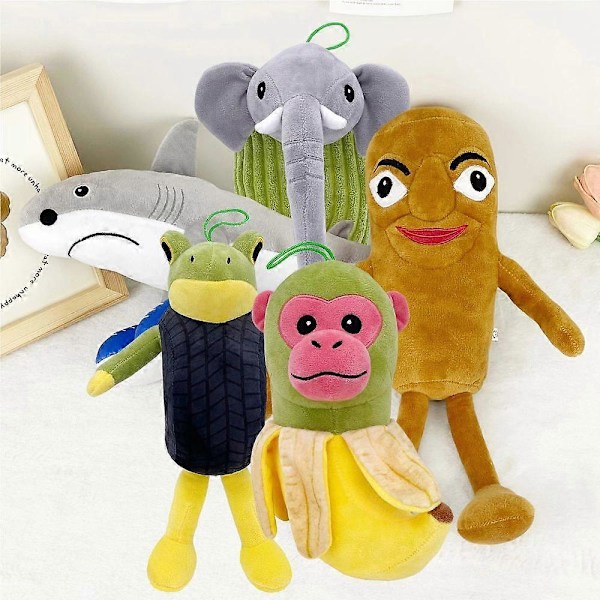 Tralalero Tralala Haj Leksak Plysch Tun Tung Tung Sahur Leksaksdocka Brainrot Djur GS Cactus Elephant