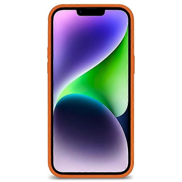 Kompatibelt för iPhone 14 Solid Silikon Skal Kompatibelt med MagSafe, Fiberfodrad Kudde Anti-Repskydd GS Orange