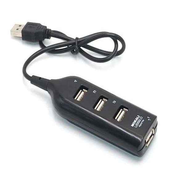 4-porttinen USB 2.0 -keskitin, musta