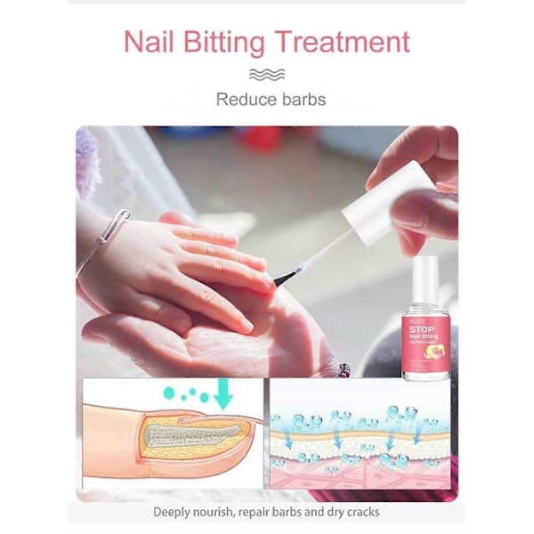 Anti Nagelbitnings Nagellack - Sluta Bita På Dina Naglar Snabb Behandling för Vuxna & Barn - Klar Stopp Nagelreparationslack - Enkel Applicering GS 1PCS