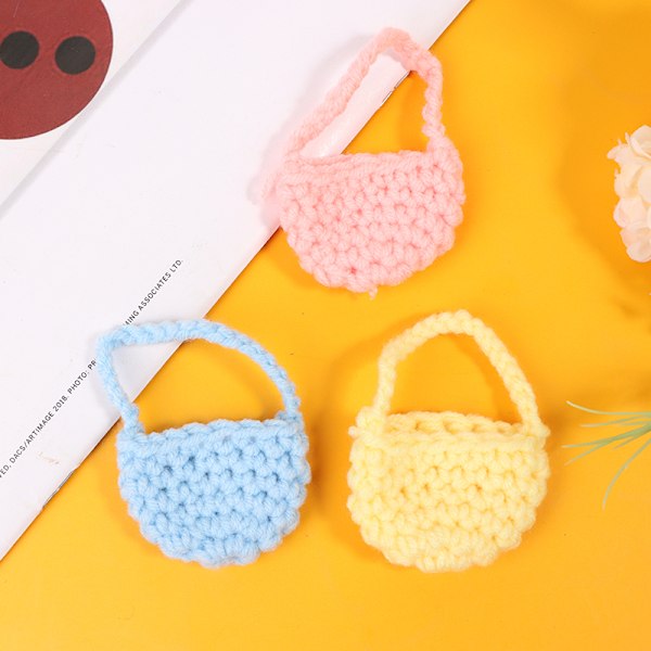 1/12 Nukkekodin Kudottu Plysch Olkalaukku Crossbody Laukku Nuket Dre GS Blue