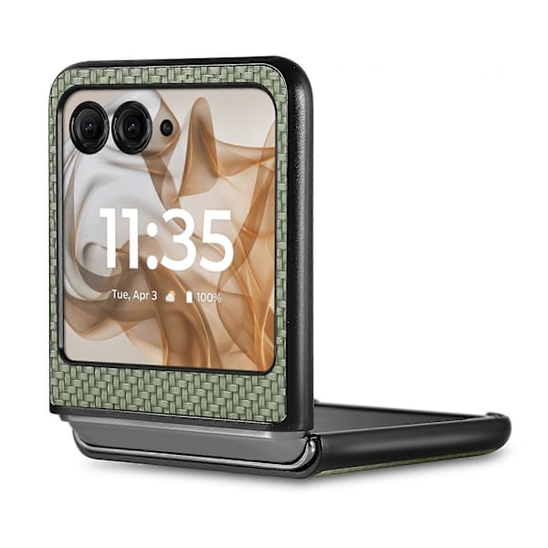 Mobilskal i kolfibertextur för Motorola Razr 50 GS Green