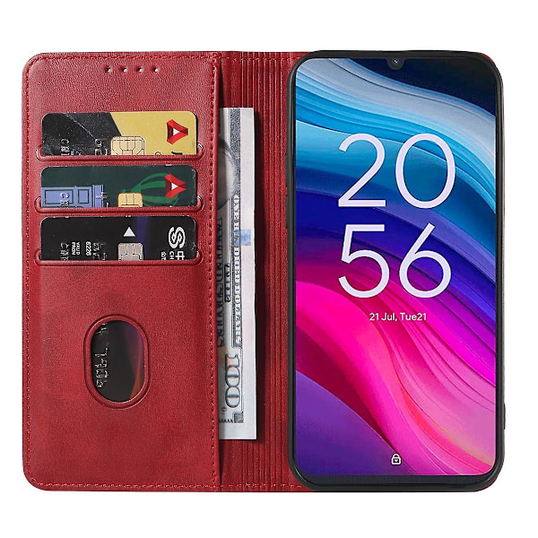 Magnetiskt Läderfodral för TCL 505 Red
