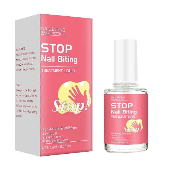 Anti Nagelbitnings Nagellack - Sluta Bita På Dina Naglar Snabb Behandling för Vuxna & Barn - Klar Stopp Nagelreparationslack - Enkel Applicering GS 1PCS