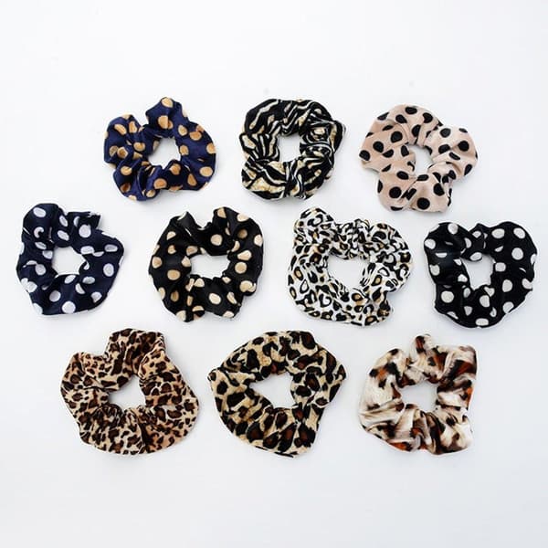 12-pack sammetsscrunchies, hårsnoddar, hårband