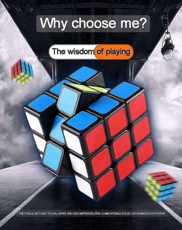 Professionell Speed Cube 3x3x3, Iave Hållbara Smidiga Pusselleksaker Bärbara