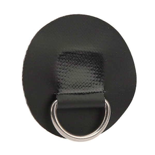 4 st D-ring Patch PVC Rostfritt Stål Surfbräda Enkellager Rund Form D-ring Pad För Uppblåsbar Båt Kajak Kanot Svart