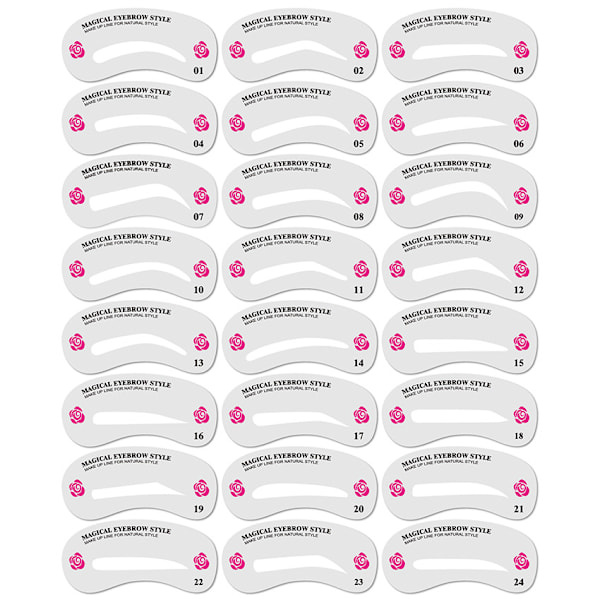 Ögonbrynsschabloner 24-pack Vit Vit