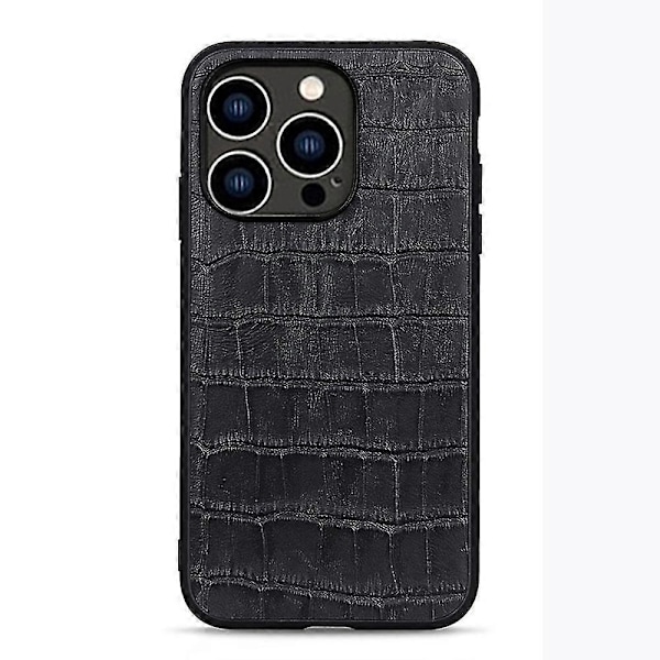 iPhone 14 Pro Skal med Krokodiltextur Black