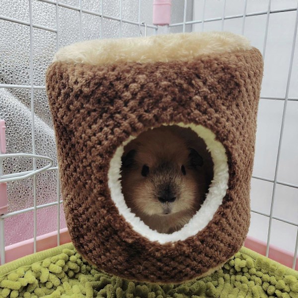 Liten Husdjur 2-Vånings Hängmatta Varm Plysch Säng Bur Gömställe Leksak för Hamstrar Chinchillor Ekorrar Sov Bekvämt Lätt att Rengöra S GS hammock L