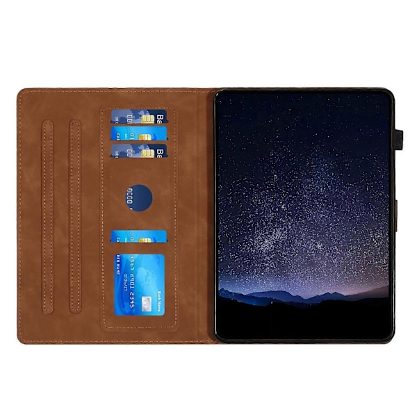 Läderfodral för iPad Mini/ Mini 2/ Mini 3/ Mini 4/ Mini (2019) 7,9 tum Byggklossar Präglat Tablet Skydd GS Brown