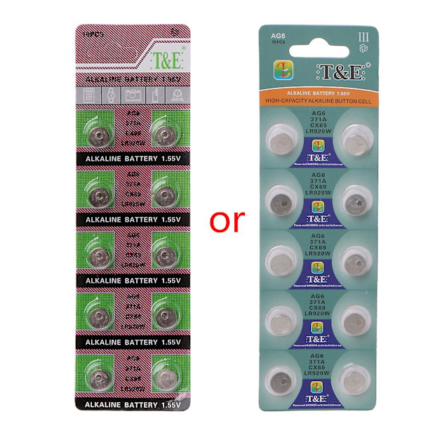 AG6 Engångsbatterier Alkaliska Knappcellsbatterier SR920SW LR920 SR927 L921 LR69 SR920 För Klocka Fjärrkontroll - 10st