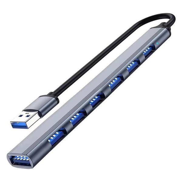 USB3.0 til USB2.0/3.0 USB-hub med 7 porte Sølvgrå Sølvgrå