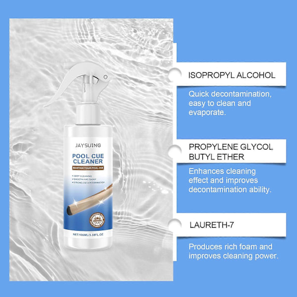 Jaysuing Biljardikepin Puhdistusaine Dekontaminaatio Puhdistus Klubin Kiillotus Huolto Biljardikepin Puhdistusaine 100ml