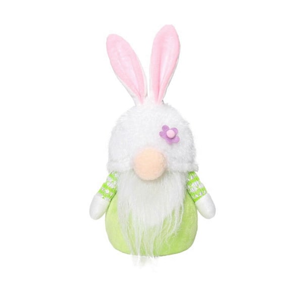 Påsk Gnome Plysch Skandinaviska Tomtar Dvärgar LED-belyst Kanin Gnome Ornament Svenska Figurer Bordsdekoration Gul GS Green