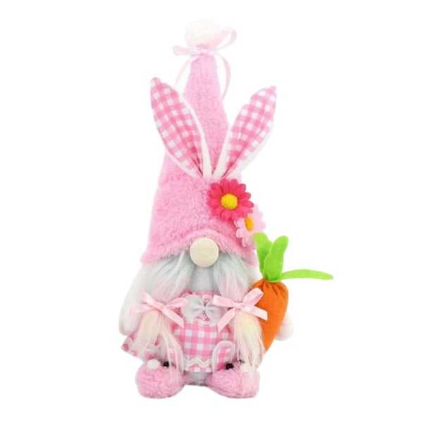 Rosa Påsk Plyschleksak Påskhare Lint Leksak Handgjord med Fina Detaljer Söt Påskleksak för Vuxna och Cosplay-älskare GS hug carrot