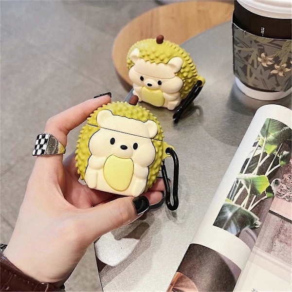 Rolig Kreativ Durianbjörn för AirPods 4:e Generationens Laddningsfodral For Airpods 3