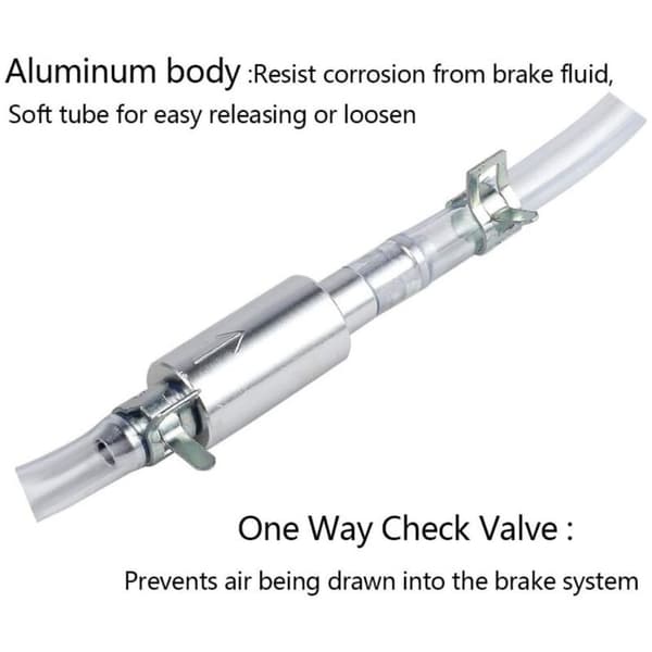 Professionell bromsluftningsverktygssats med backventil och metallslangklämmor för fordon hydrauliskt bromssystem servicekit silver