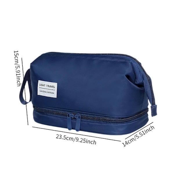 Necessär Stor Utomhus Tvättväska med Handduksförvaring Vattentät Sminkväska Svart GS Dark Blue 23.5cmx14cmx15cm