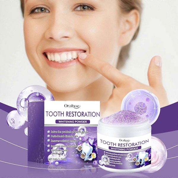 Mineralpulver för tandrestaurering, Mineralpulver för dentalrestaurering, Mineraltandpulver, Effektiv vård för mun och tänder GS 2Pcs