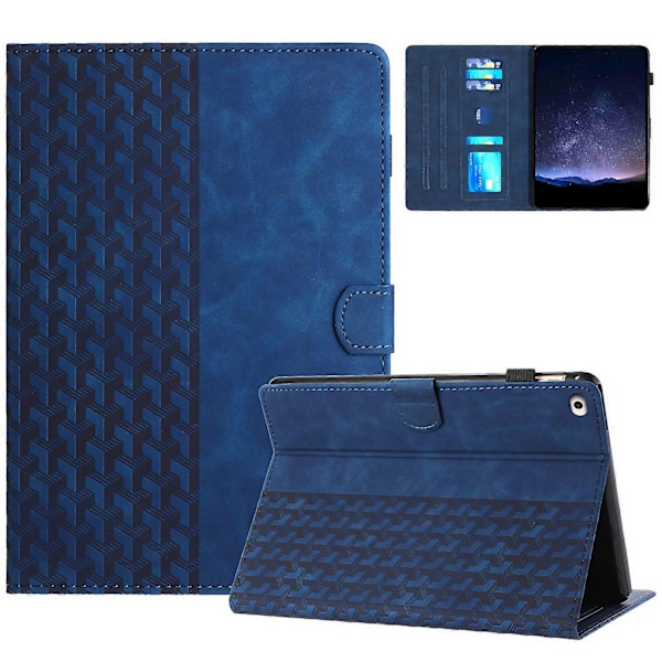 Läderfodral för iPad Mini/ Mini 2/ Mini 3/ Mini 4/ Mini (2019) 7,9 tum Byggklossar Präglat Tablet Skydd GS Blue