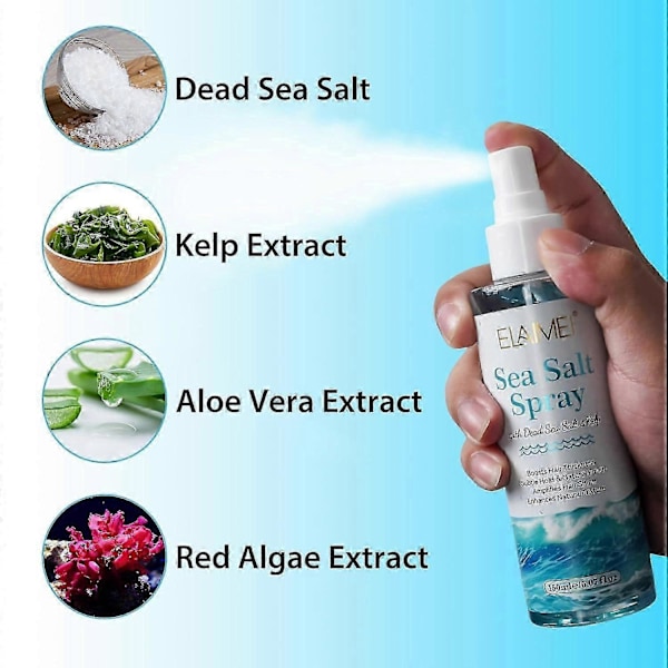 Havssaltsspray, Havssaltsspray Hår Män - Havssaltsspray för Män Textur Volym Hår, Havssalt Hårspray med Kelp, Aloe Vera & Rödalger Extrakt, 15 2PCS