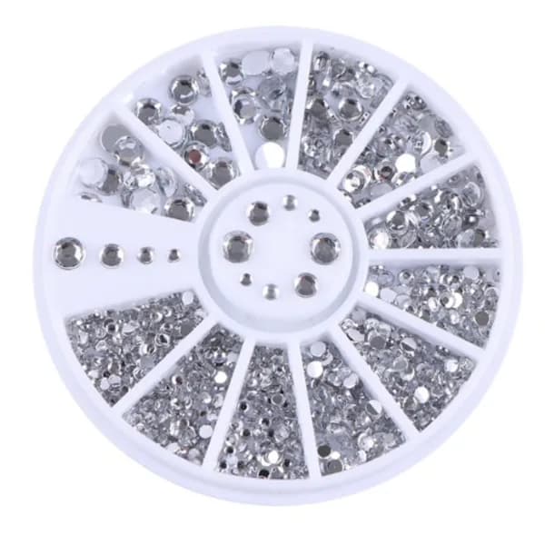 Rhinestone 4 størrelser - Sølv Klar Sølv
