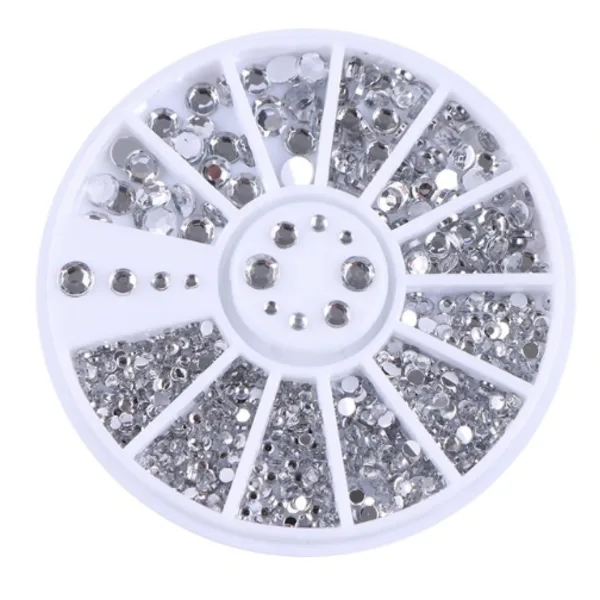 Strass 4 storlekar - Silver Klar Silver