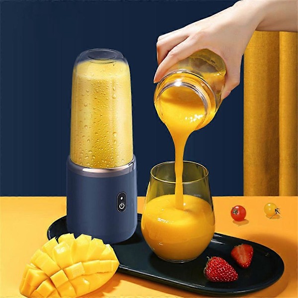 Ny Elektrisk Mini Juice Maker Portabel Blender Smoothie Juicer Fruktmaskin blue