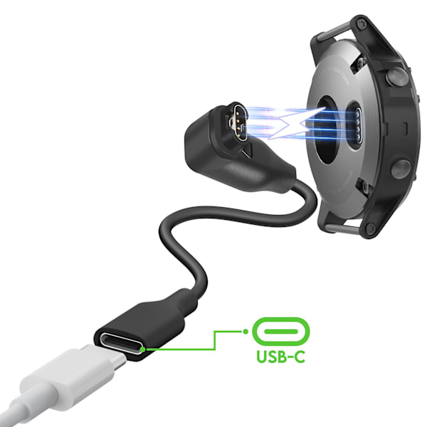 Laddadapter USB-C för Garmin Klockladdare GS Black