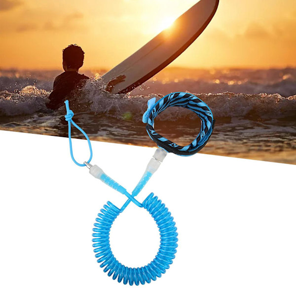 Surfkoppel 10ft TPU Elastiskt för SUP Surfbräda Alla Vattensporter Surfbräda Blå[D]