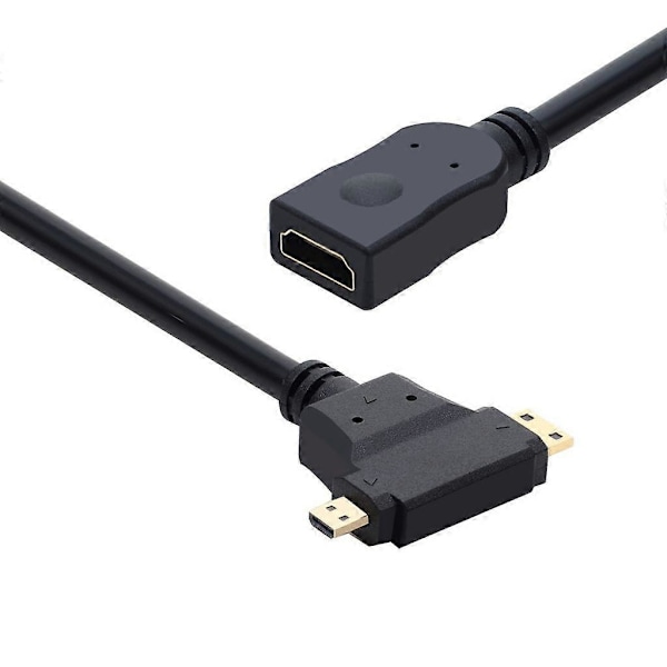 Högkvalitativ Klar Hdmis till Mini Micros Hdmis Adapter Guldpläterade Kontakter 2pc