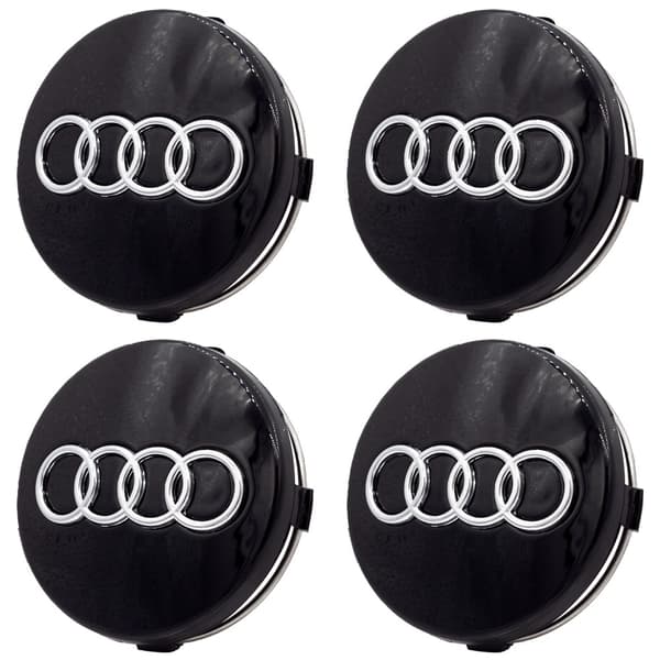 Audi senterkopper / hjulnav bilmerke - 4-pakning Black 60 mm