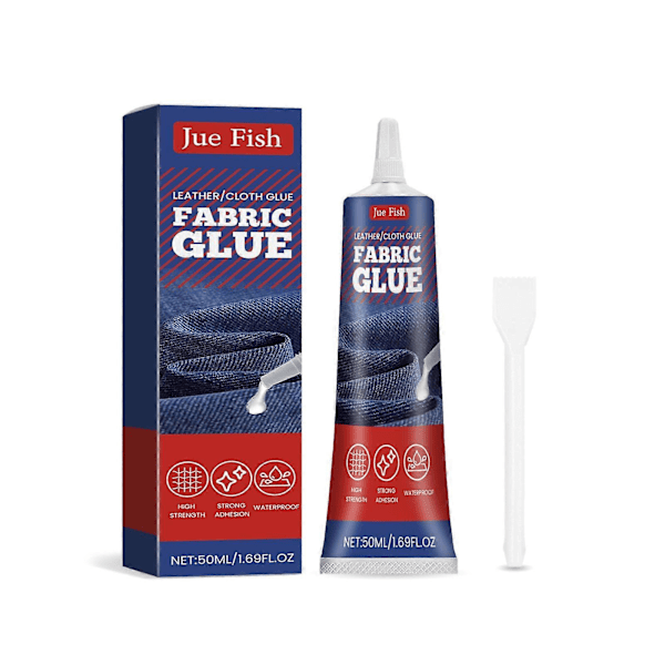 Jue-Fish Multifunktionellt tyglim Reparera Kläder Mönster Trasigt Läder Innersula Multifunktionellt tyglim 50Ml 1  Scraper  1